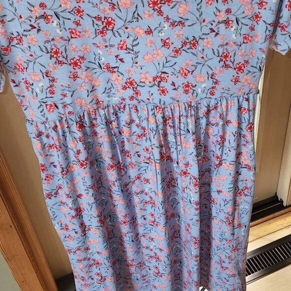 Suzanne Betro SB Short Sleeve Floral Gathered Waist Sz. S Dress - Picture 5 of 10